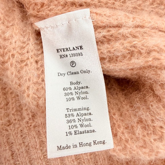 EVERLANE The Cocoon Crew Alpaca Wool Blend Sweater Size M Blush Pink Lightweight - Picture 10 of 14